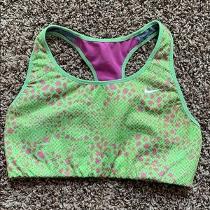 Green and purple sports bra